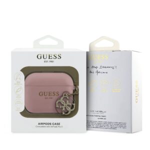 Guess 4G Charm Silicone dėklas skirtas Apple AirPods Pro 3 rožinės spalvos - Image 2