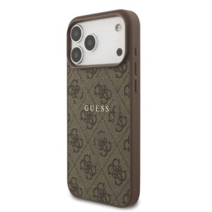 Guess PU Leather 4G Colored Ring MagSafe dėklas skirtas Apple iPhone 17 Pro Max Brown