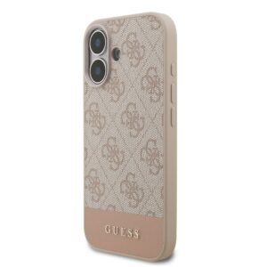 Guess PU 4G Stripe dėklas skirtas Apple iPhone 17 Pink