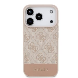 Guess PU 4G Stripe dėklas skirtas Apple iPhone 17 Pro Pink - Image 2