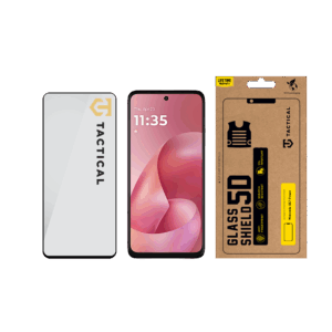 Tactical Apsauginis stiklas Shield 5D for Motorola Moto G57 Power juodos spalvos - Image 2