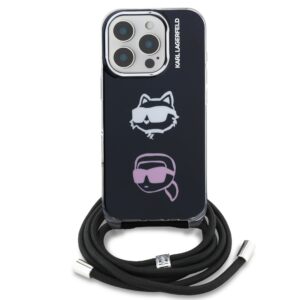 Karl Lagerfeld IML Crossbody K&CH Heads dėklas skirtas Apple iPhone 16 Pro Black