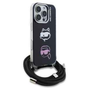 Karl Lagerfeld IML Crossbody K&CH Heads dėklas skirtas Apple iPhone 16 Pro Black - Image 2