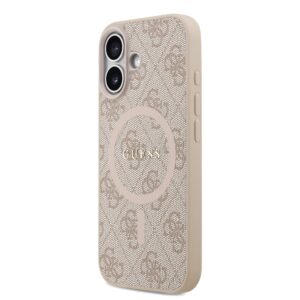 Guess PU Leather 4G Colored Ring MagSafe dėklas skirtas Apple iPhone 17 Pink