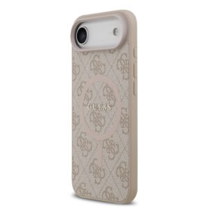 Guess PU Leather 4G Colored Ring MagSafe dėklas skirtas Apple iPhone Air Pink