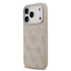 Guess PU Leather 4G Colored Ring MagSafe dėklas skirtas Apple iPhone 17 Pro Pink