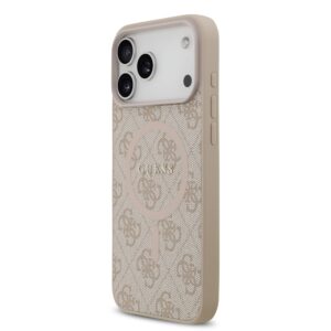 Guess PU Leather 4G Colored Ring MagSafe dėklas skirtas Apple iPhone 17 Pro Max Pink