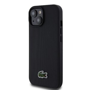 Lacoste Iconic Petit Pique Woven Logo MagSafe dėklas skirtas Apple iPhone 15 Black