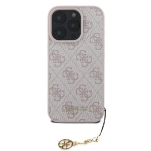 Guess 4G Charm dėklas skirtas Apple iPhone 16 Pro Max Tone on Tone Pink