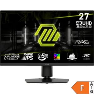 Monitorius MSI MAG 272URDF E16 / 27" / UHD / Rapid IPS / 160Hz / 0.5ms (GtG) / black - adjustable stand