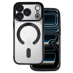 Metallic Magsafe dėklas skirtas Apple iPhone 17 Pro juodos spalvos