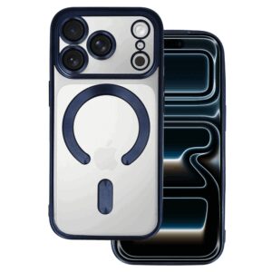 Metallic Magsafe dėklas skirtas Apple iPhone 17 Pro Max mėlynos spalvos