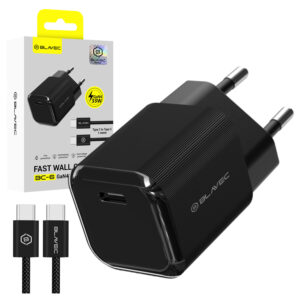 Blavec Wall charger BC-6 GaN4 - Type C - PD QC 33W 3A with Type C to Type C cable (TCBC6G4-CB333A+CC) juodos spalvos