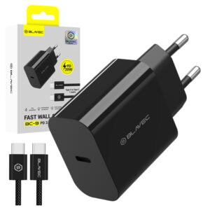 Blavec Wall charger BC-9 - Type C - PD 20W 3A with Type C to Type C cable (TCBC9-CB203A+CC) juodos spalvos