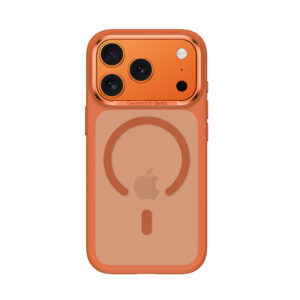 Benks Magnetic Mist Case Metal Frame (A069) skirtas Apple iPhone 17 Pro oranžinės spalvos (Camera Control Button)