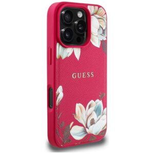 Guess Grained Printed Flower Pattern MagSafe - dėklas skirtas Apple iPhone 16 Pro Max fuchsia - Image 4