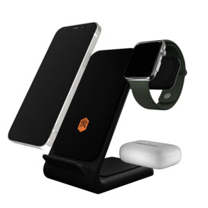 STM ChargeTree Swing 3-in-1 įkrovimo stotelė for Phone, AirPods, Apple Watch - juodos spalvos