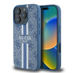 Guess 4G Printed Stripes MagSafe - dėklas skirtas Apple iPhone 16 Pro blue - Image 1