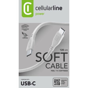 Cellularline Soft Cable - USB-C to USB-C cable 1.2 m grey - Image 5