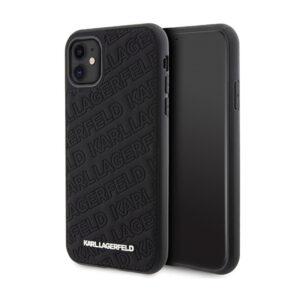Karl Lagerfeld Quilted K Pattern - Apple iPhone 11 Case Black - Image 1
