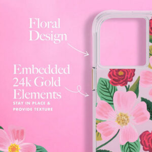 Rifle Paper Clear - Case decorated in gold for Apple iPhone 14 / Apple iPhone 13 Rose Garden - Image 5