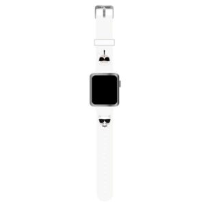 Karl Lagerfeld Silicone Karl & Choupette Heads - Watch Strap for Apple Watch 42/44/45 mm (White)