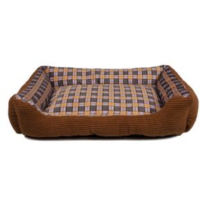 Soft bed sofa for a dog 75 x 58 x 19 cm size. L (brown)
