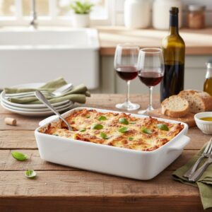 Alpina - Ceramic rectangular ovenproof dish 28x18x6 cm (white) - Image 3