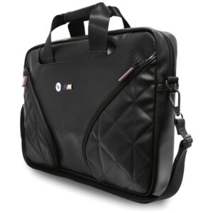 BMW Carbon Pockets & Metal Logo - 16" Notebook Bag Black - Image 2