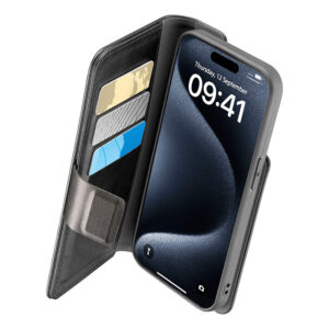 Cellularline Book Agenda - dėklas skirtas Apple iPhone 15 Pro Max with MICROBAN coating black - Image 1