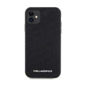 Karl Lagerfeld Quilted K Pattern - Apple iPhone 11 Case Black - Image 3