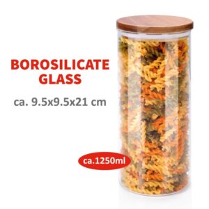 Alpina - Glass Jar/Storage Container with Lid 1250 ml 9.5 x 21 cm - Image 4