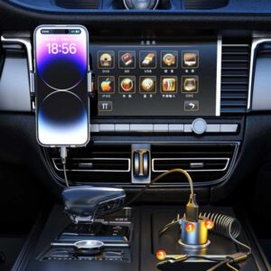 WEKOME WP-C44 Pop Digital Series - Car charger with integrated 3-in-1 USB-C / Lightning / Micro USB + 2x USB-A 33W cable (Black) - Image 5