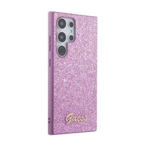 Guess Glitter Flakes Metal Logo Case - dėklas skirtas Samsung Galaxy S24 Ultra purple - Image 4