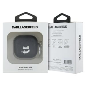Karl Lagerfeld Monogram Choupette Head - AirPods 4 Case (black) - Image 3