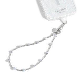 Kate Spade New York Universal Phone Charm Wristlet - Universal Phone Lanyard Dazzle Chain Silver - Image 1
