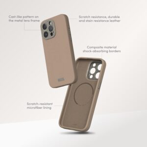 Moshi Napa MagSafe - Leather dėklas skirtas Apple iPhone 15 Pro Eggnog White - Image 5