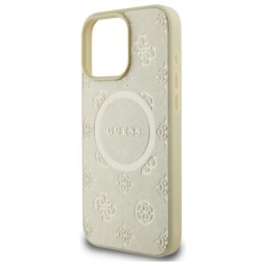Guess Saffiano Peony Classic Logo MagSafe - dėklas skirtas Apple iPhone 16 Pro Max gold - Image 6
