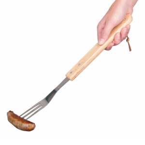 BBQ - a fork necessary for grilling, long with a wooden handle of 41 cm - Image 3