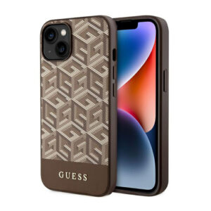 Guess GCube Stripes MagSafe - dėklas skirtas Apple iPhone 14 Brown - Image 1