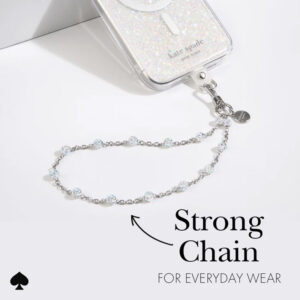 Kate Spade New York Universal Phone Charm Wristlet - Universal Phone Lanyard Dazzle Chain Silver - Image 3