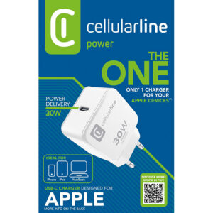 Cellularline The One - USB-C Power Delivery 30W mains įkroviklis baltos spalvos - Image 2