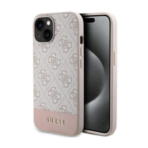 Guess 4G Bottom Stripe Collection - Apple iPhone 15 Case pink - Image 1
