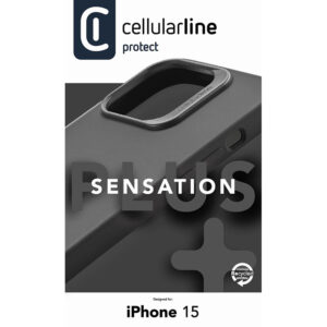 Cellularline Sensation Plus - Apple iPhone 15 dėklas su MICROBAN coating black - Image 4
