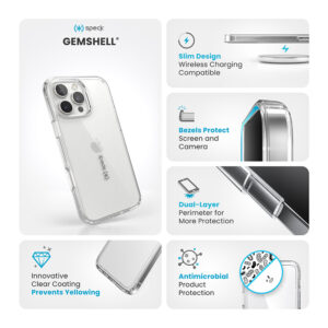 Speck Gemshell - dėklas skirtas Apple iPhone 16 Pro Max Clear - Image 6
