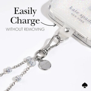 Kate Spade New York Universal Phone Charm Wristlet - Universal Phone Lanyard Dazzle Chain Silver - Image 4