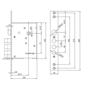 Įleidžiamoji spyna MP GOR, T-21, CP, chromuota, chromo - Image 2