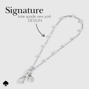 Kate Spade New York Universal Phone Charm Wristlet - Universal Phone Lanyard Dazzle Chain Silver - Image 5