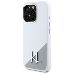 Karl Lagerfeld Silicone Shadow Metal Initial MagSafe - dėklas skirtas Apple iPhone 16 Pro Max white - Image 2