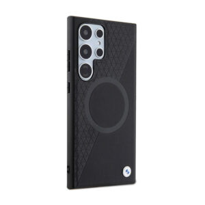 BMW Leather Half Textured & Circle MagSafe - dėklas skirtas Samsung Galaxy S24 Ultra black - Image 4